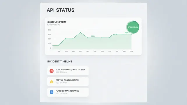 Public Status Page Example ( Best API Search Company's Homepage )